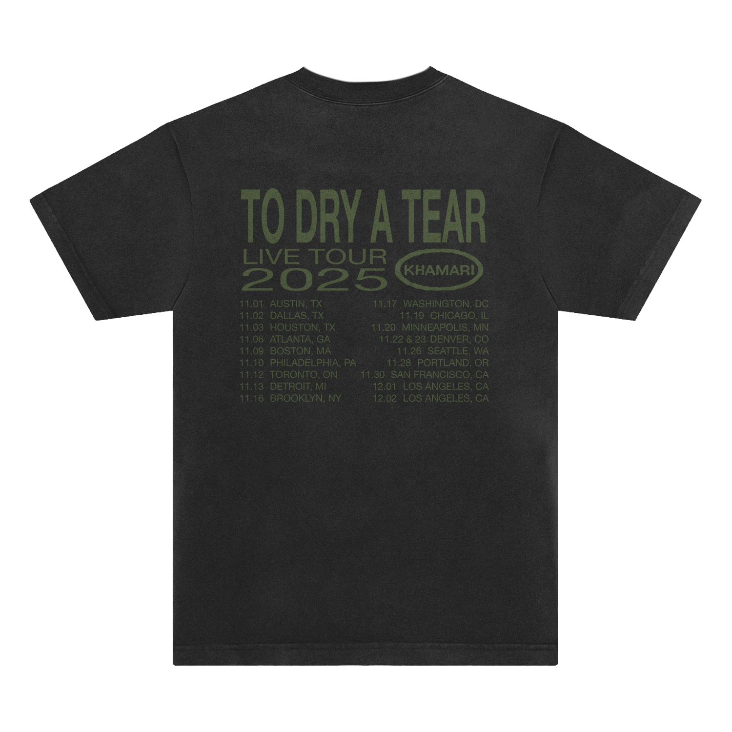 TDAT 2025 Tour Tee - Faded Black